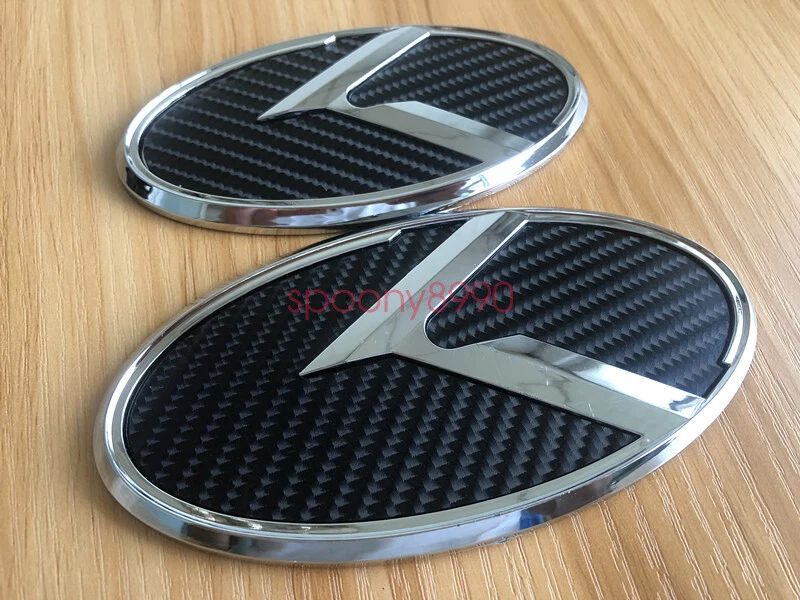 2 piezas/Capucha delantera trasera negra 3D K emblema insignia para Kia OPTIMA 2011-2017/ Foto 3 de 4