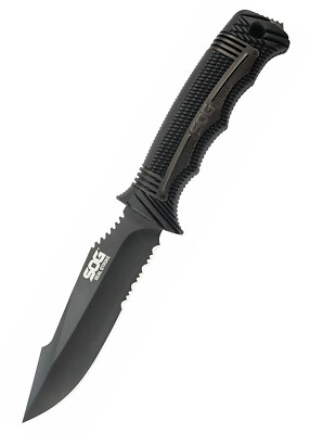 SOG Seal Strike Feststehendes Messer Schwarz AUS-8 Rettung Taucher Outdoor  