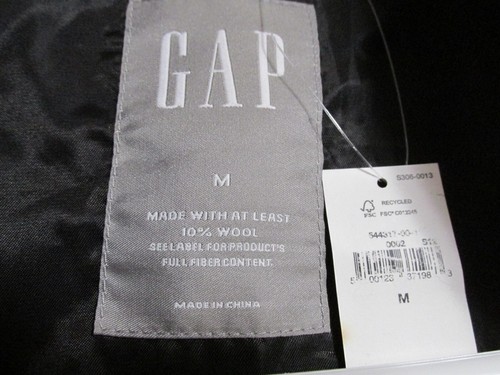 Men's GAP Relaxed Short Wool Blend Twill Jacket True Black Size Medium - Picture 5 of 11