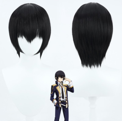 Anime Cid Kageno Shadow kurze schwarze Cosplay Perücke Kunsthaar Partyhaar 30cm