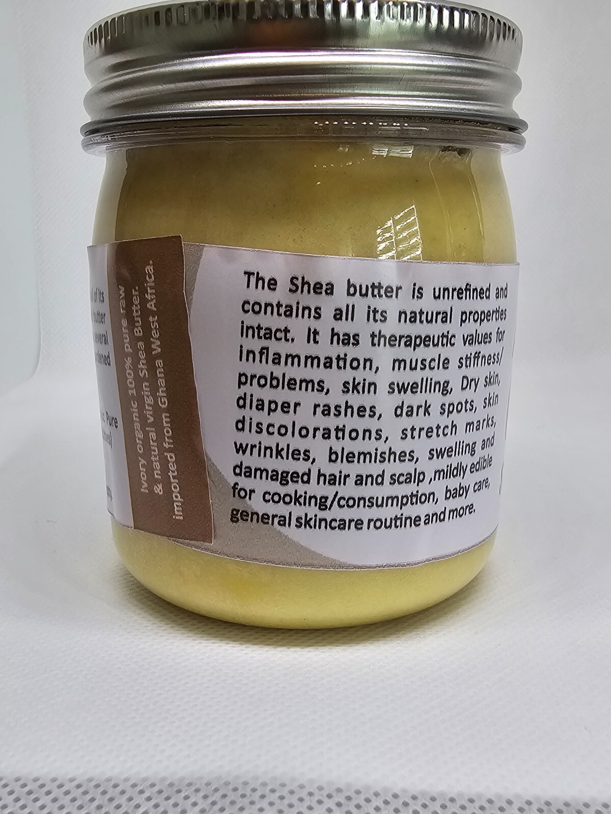 8oz Organic African Shea Butter Ivory Natural Pure organic.EDIBLE UNREFINED