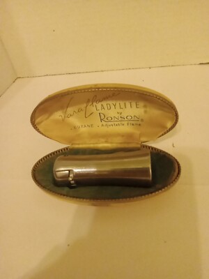 Vintage RONSON Varaflame LadyLite Lighter W/ CASE