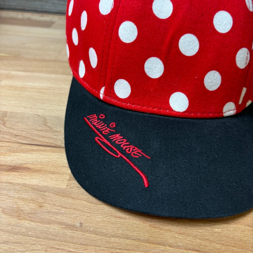 Minnie Mouse Hat Cap Snap Back Youth Red White Bow Ears Polka Dot Disney - Image 4 of 4