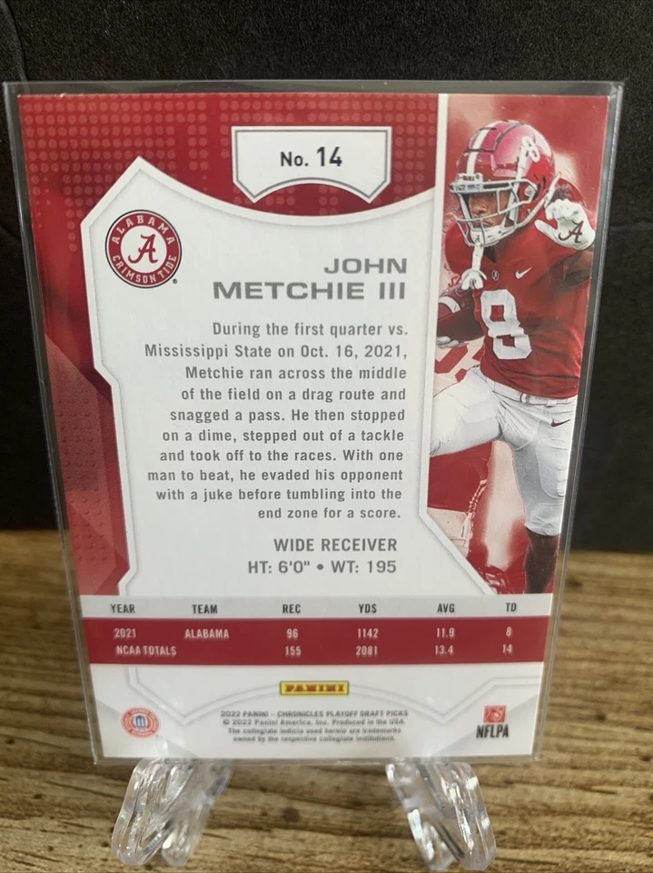 2022 Chronicles JOHN METCHIE III Playoff Rookie #14 - Image 2 of 2