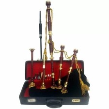 High quality Great Highland Scottish Bagpipes/Brass Gold Hand Engraved Mounts