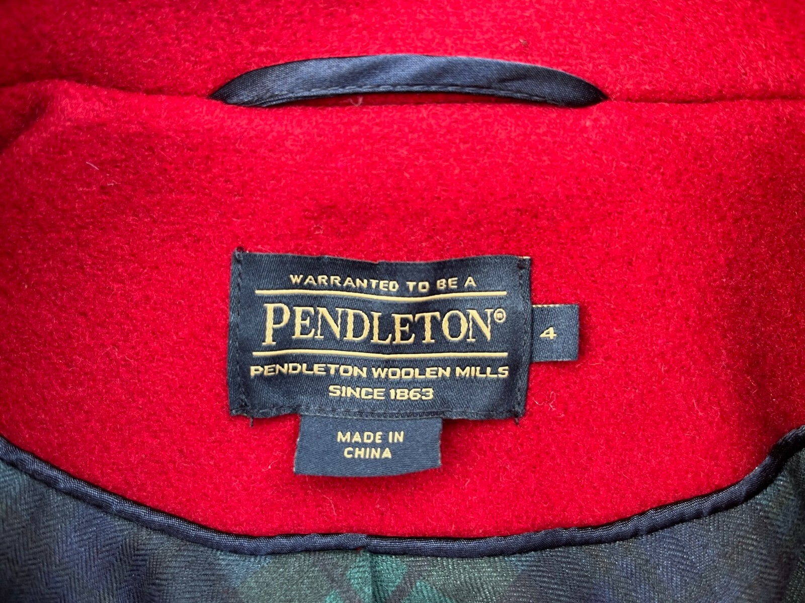 Pendleton Double Button Red Wool Coat Women's Sz 4 - image 11