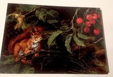 1 Kunst Postkarte, Herbst, Eichh&ouml;rnchen, Beeren, J. Brueghel, Neu