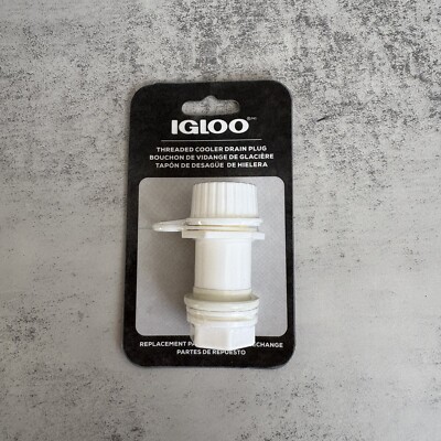 IGLOO Replacement Threaded Cooler Drain Plug White Model #24067 Fits 50-165 Qt