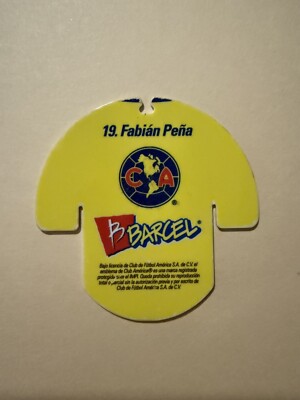 Vintage Tazos Barcel Soccer Players Jersey Aguilas Club America #19 Fabian Peña