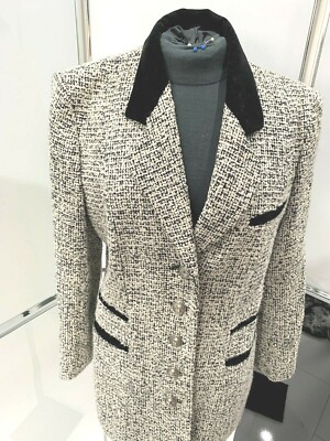 Renzo Blazer schwarz weiss silber Samt Gr 42