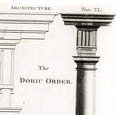 Antique Engraving Print Architecture The Doric Order Andrew Bell 1810 #16