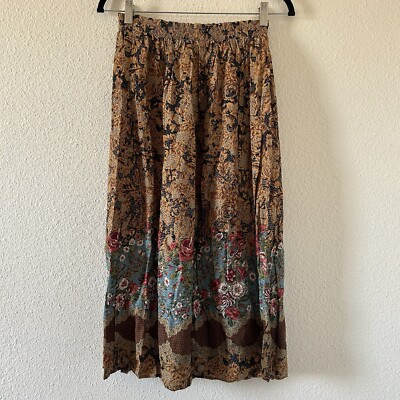 Connections VTG Women s Midi Skirt Sz Small Multicolored Pull on Elastic Waist