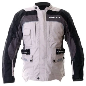 Akito Typhoon Motorcycle Jacket Black Grey Stone