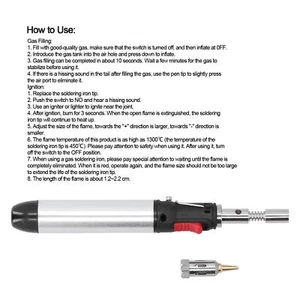 Stylo à souder à la torche soufflante à gaz Crayon de fer soudé Butane avec pointe pour calculer