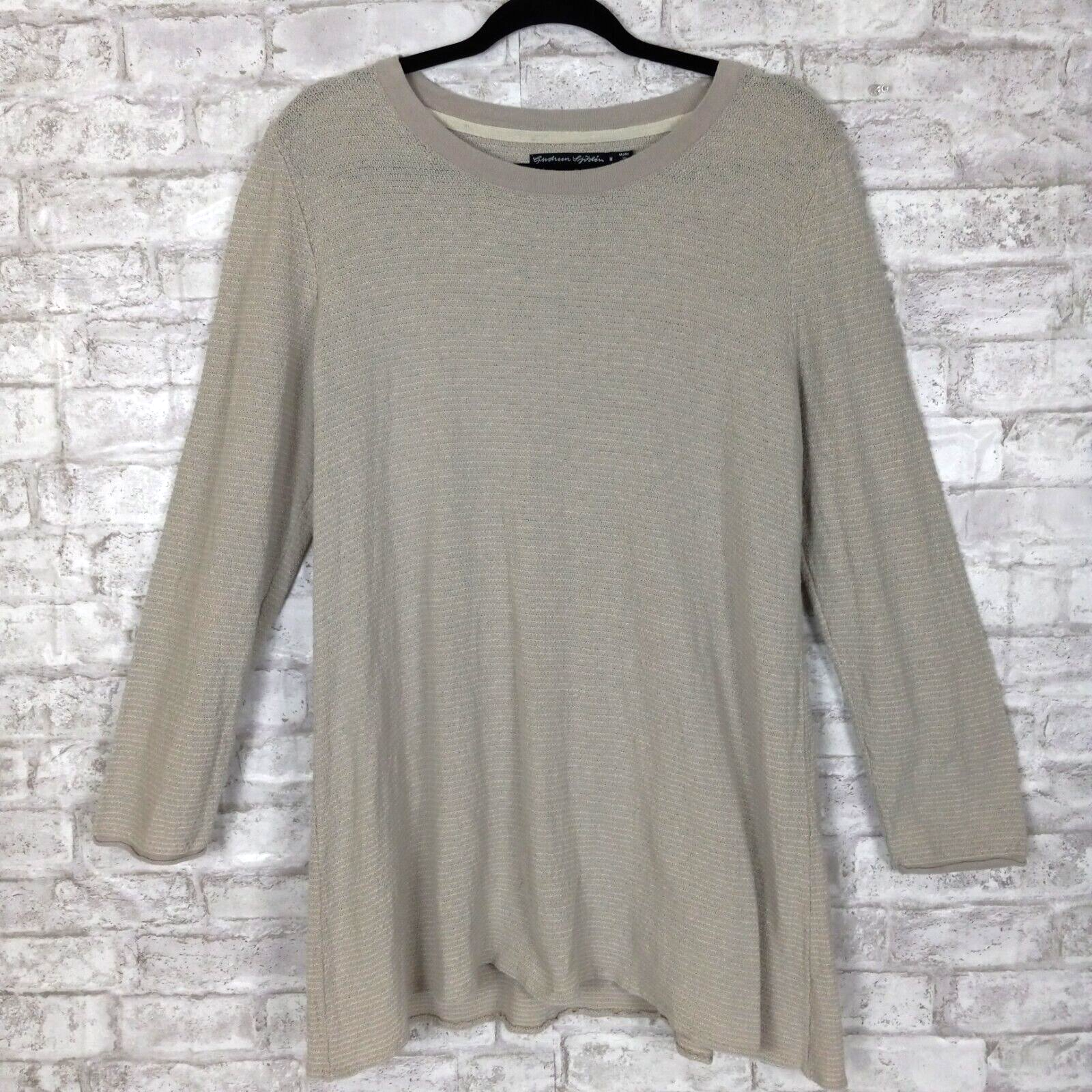 Gudrun Sjoden Textured Pull Over Sweater Womens Medium Oatmeal Casual Lagenlook