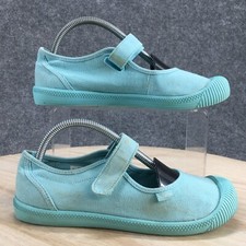 Palladium Shoes Youth 3 Girls Casual Comfort Mary Jane Blue Canvas Hook And Loop