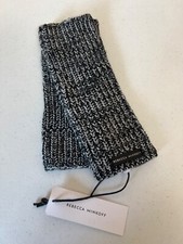 Rebecca Minkoff Black Marbled Knit Set Arm Warmers w/ Thumb Holes NWT