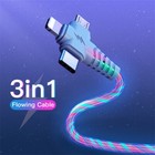 3 in 1 Multi-Coloured LED USB Charging Cable Charger iPhone Lightening Type C