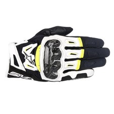 Alpinestars SMX-2 Air Carbon V2 Leather Gloves - Black/White/Fluo Yellow - Large