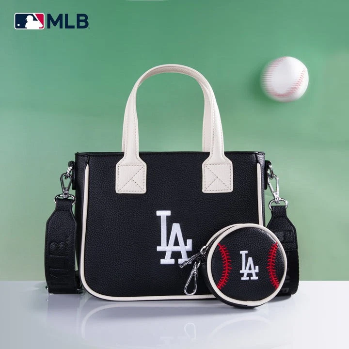 MLB Los Angeles Dodgers Team Tote/Crossbody with Baseball Coin Pouch - Image 2 of 4