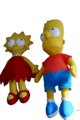  Simpsons Figur Bart Lisa Simpson 50/41cm Plüschtier Stofftier Kuscheltier GEBR