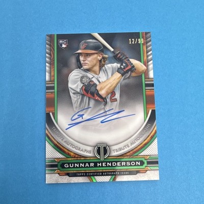 2023 Topps Tribute - Tribute Autographs Gunnar Henderson #TA-GH Green /99 (RC)
