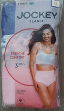 3 JOCKEY Elance 100 Cotton Pointelle Briefs Brief Panties Size 7 NIP