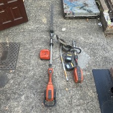 Cordless Long Reach Hedge Trimmer with Battery & Charger, Orange/Black edger