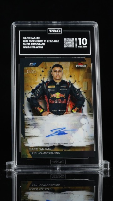 2024 Topps Finest F1 Isack Hadjar Auto /25 Gold Refractor TAG 10💎
