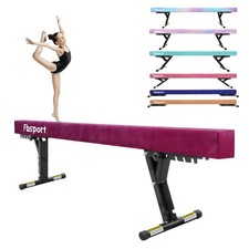 8ft Adjustable Balance Beam: High and Low Floor Beam Gymnastics Equipment for...