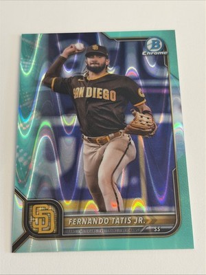 2022 Bowman Chrome Fernando Tatis Jr. /199 Aqua RayWave Refractor #83 Padres