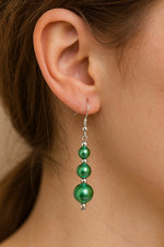 Handmade Drop Beaded Earrings, Sterling Silver/Gold Plated Hooks, 4cm Drop.