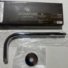 Signature Hardware 483909 12-3/8" Wall Mounted Shower Arm and Flange - Chrome