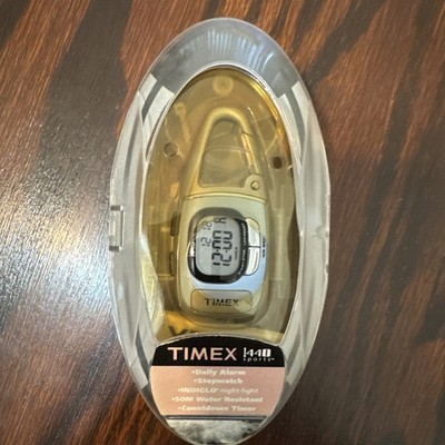 Timex Carabiner Key Ring Watch Mens 34mm 1440 Sports Blue And Gray New Battery