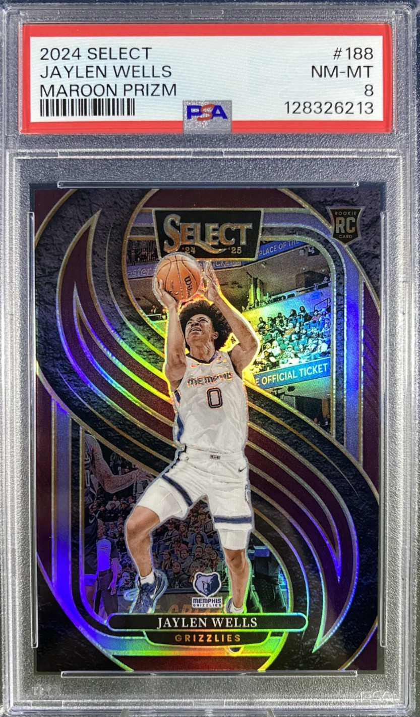 2024-25 Panini Select Premier Level Jaylen Wells Maroon Prizm /175 (RC)