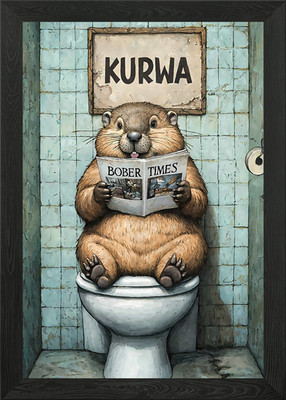 Biber Bober Kurwa Toilette gerahmtes Wandbild Poster Leinwanddruck Bild