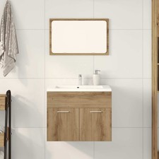 Set Mobili da Bagno 2 pz Rovere Artigianale Legno truciolato