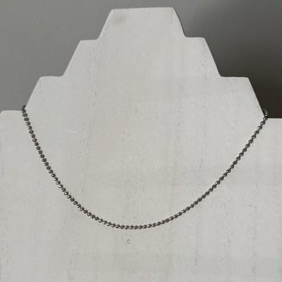 14K Weißgold - Mondschliff Diamantschliff - Kugelkette - 15'' - 3,72 Gramm - 1,8 mm