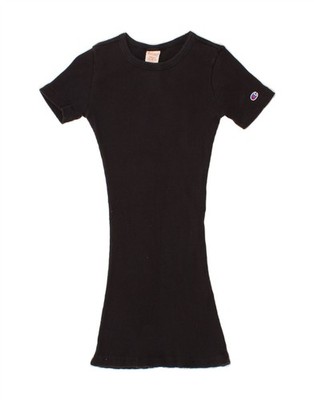 Champion Damen T-Shirt Kleid UK 8 Small schwarz Baumwolle BR64