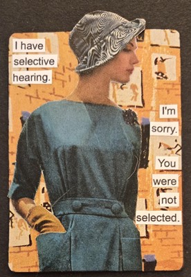 Mixed Media Collage Art Card ACEO ATC Snarky Women Not Selected 