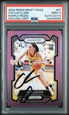 2024 Panini Prizm Draft Picks Caitlin Clark #57 Purple /75 PSA 9 (AUTO PSA/DNA)