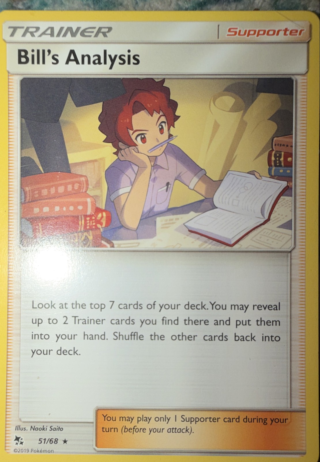 Bill's Analysis 133/181 Sm-Team Up Reverse Holo Card - Rare Collectible!