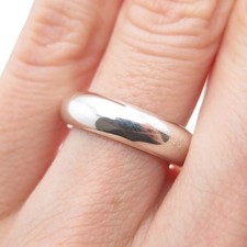 925 Sterling Silver Vintage Classic Wedding Band Ring Size 5.25