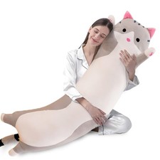 Shangman Cute Plush Cat Doll Soft Stuffed Kitten Pillow Long Throw 80CM-150CM