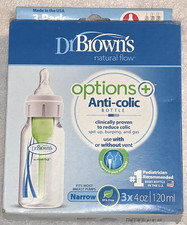 DR BROWN'S Anti Colic Options Baby Bottles 3 Narrow 4 oz 1 Wide 5 oz.