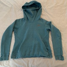 Nike Hoodie Womens Medium Blue Funnel Neck Thumbhole Running Pullover Sweatshirt