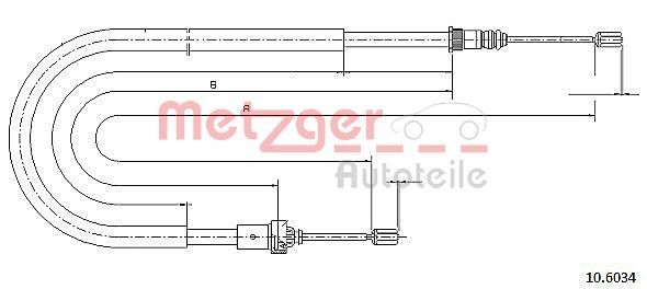 Metzger Seilzug, Feststellbremse 10.6034 FüR Peugeot-image