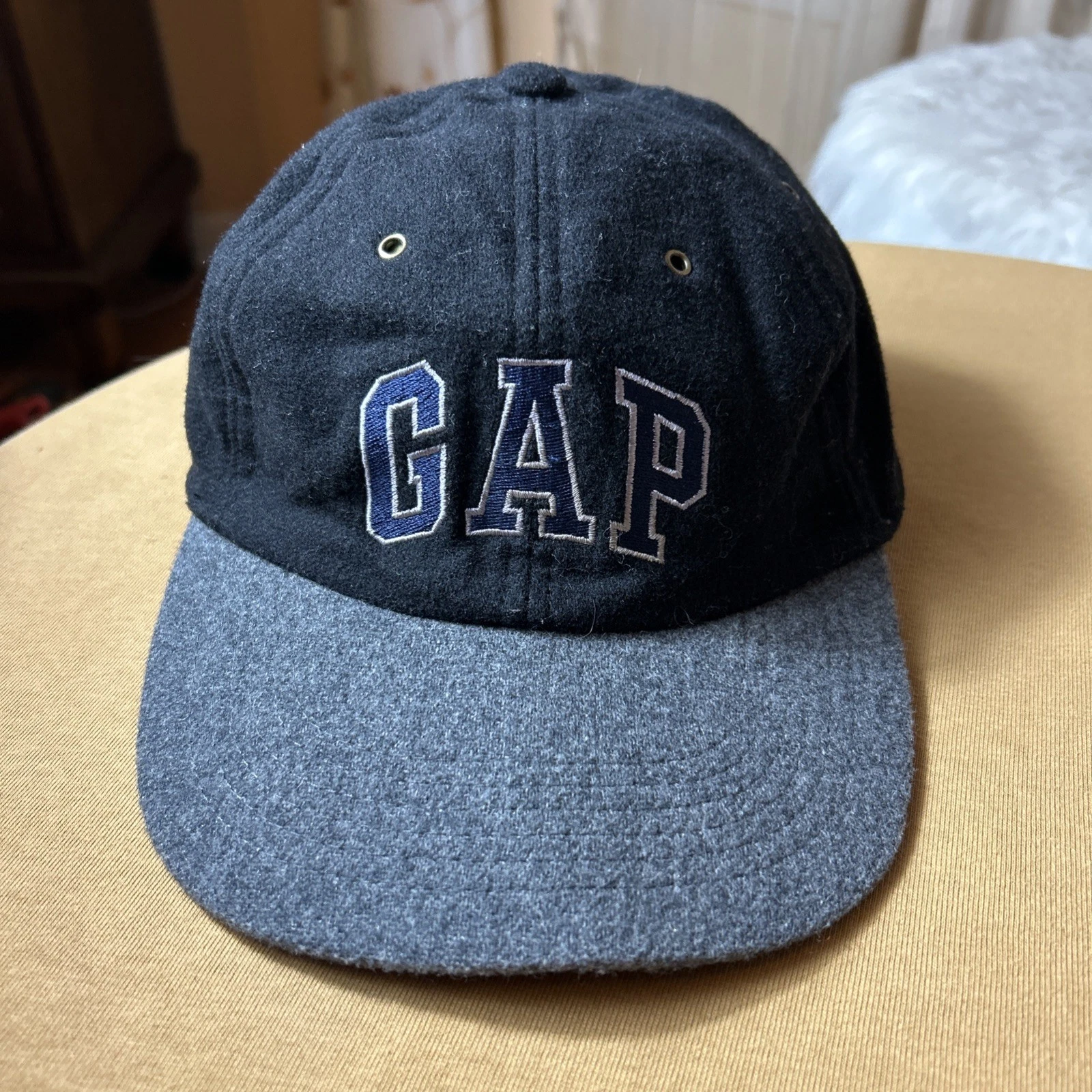 Vtg 90s GAP Hat Wool Blend Colorway Spellout Baseball Cap Strapback Street wear