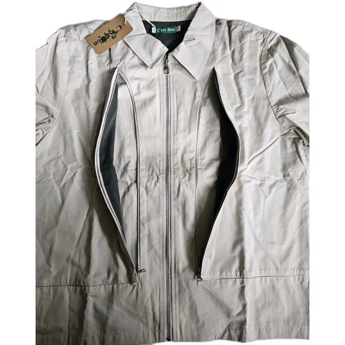 C'est Bon Work Jacket Off White Zip Up Men's SZ XL Urban Mod Work Chore Nwt  image 5