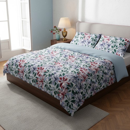 Sophie Set Copripiumino Matrimoniale Super-king In Poliestere-cotone, Con Ricamo Floreale E Merletto, Colore Crema